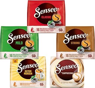 Senseo Pads, Probierbox mit 5 Sorten, 66 Kaffeepads, 5er Vielfaltspaket