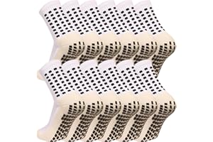 MIHAIR Men's Grip Soccer Socks Anti Slip Athletic Socks Non Slip Football Basketball Socks with Grip Pads2/4/6