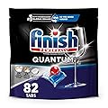 Finish Quantum Dishwasher Pods, No Pre-Rinse Detergent For 24HR Dried-On Stain & Grease, 82 Count