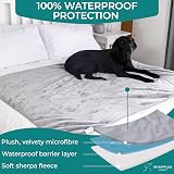 The Happy Dog Company 100% Waterproof Fluffy Blanket 120x145cm Grey/White view 2