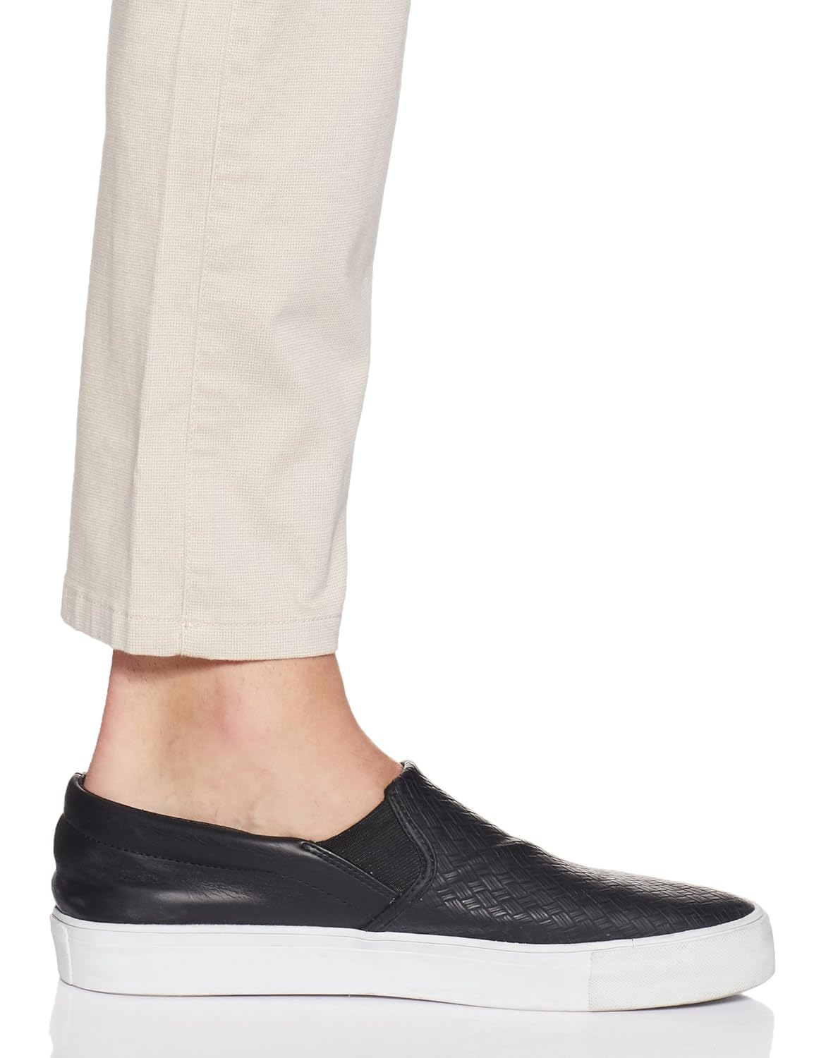 peter england men's slim fit cotton casual trousers