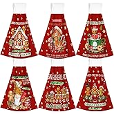 6 Pcs Christmas Hanging Towels with Loop Winter Red Green Christmas Kitchen Towel Gingerbread Man Santa Claus Snowman Deer Hand Fingertip Bath Tie Towels Set for Home Kitchen Bathroom(Gingerbread Man)