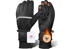 GXCROR Waterproof Winter Gloves for Men & Women, Touchscreen 3M Thinsulate Thermal Gloves for Skiing, Cycling, Snow Shoveling & Outdoor Work, Locked-in -20℉ Warmth