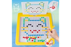 FREE TO FLY Kids Toys Magnetic Drawing Board: Magnetic Dots Board Travel Toys Games for Kids Ages 3-5 4-8 Yr Toddler Car Activities Gifts for 3 4 5 6 7 Year Old Boys Girls Learning Doodle Board with Magnet Beads