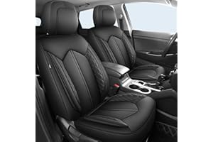 FREESOO Car Seat Covers Only Front 2pc, Breathable Faux Leather Seat Covers for Cars, Automotive Universal Seat Cover Protector Fit for Most Sedan SUV Pick-up Truck(Black)