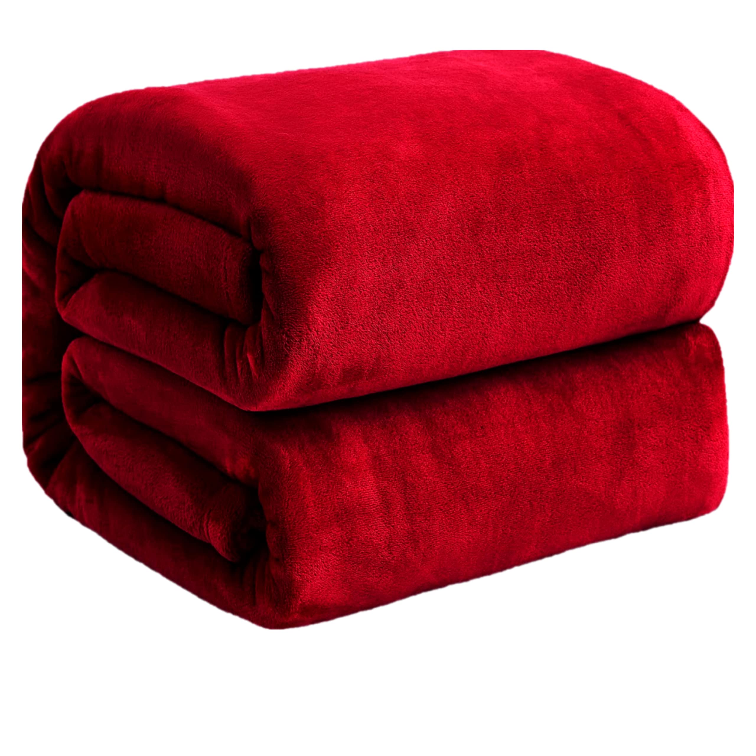 funky gadgets Flannel Fleece Throw Blanket for Sofa - Soft, Cozy Blankets for Bed, Warm Single Throws for Adults, Red, 130x150 cm