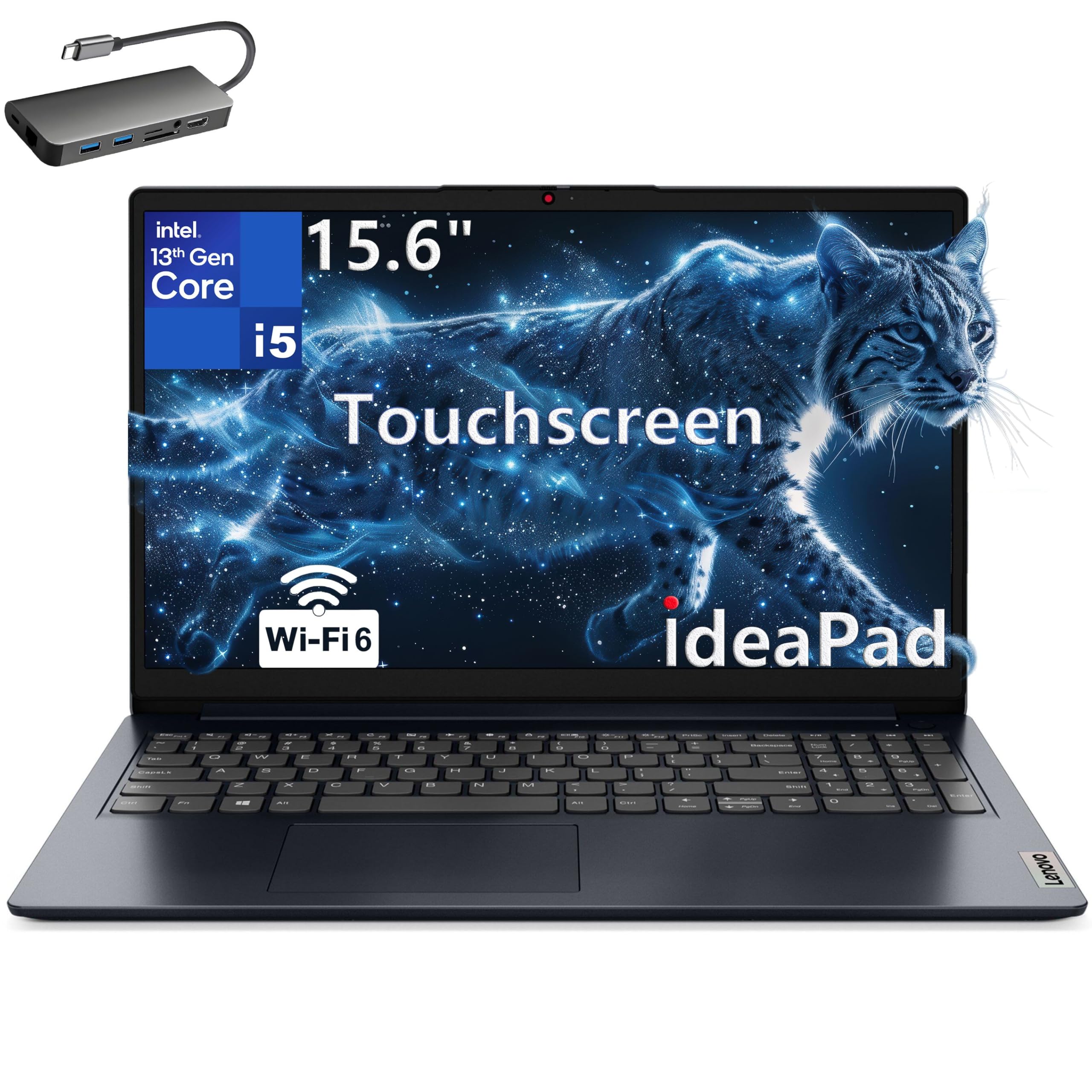 Lenovo 15.6" Touchscreen Laptop Computer, Lifetime Office 365, Intel 10-Core i5-1335U, 24GB DDR4 RAM, 1TB PCIe SSD, WiFi 6 & Bluetooth, HDMI, Type-C HUB, Windows 11 Home, for Business & Student