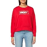 DKNY womens Foil Rhinestone Logo Crewneck Sweatshirt