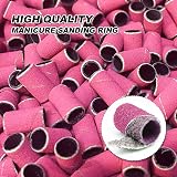 SenZee 240 Grit Sanding Bands for Nail Drill 100 Pcs Pink with Mandrel Kit view 7