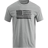 H HYFOL Men's Graphic T-Shirts USA Flag 100% Cotton Short Sleeve American Patriotic Crewneck Casual Regular Tee Shirts
