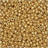 Miyuki Round Seed Beads, 11/0 Size, 8.5 Gram, #4202 Duracoat Galvanized Gold
