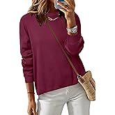 Arach&Cloz Women's 100% Cotton Sweaters Spring Summer Casual Relaxed Fit Cozy Sweatshirt Tops 2026
