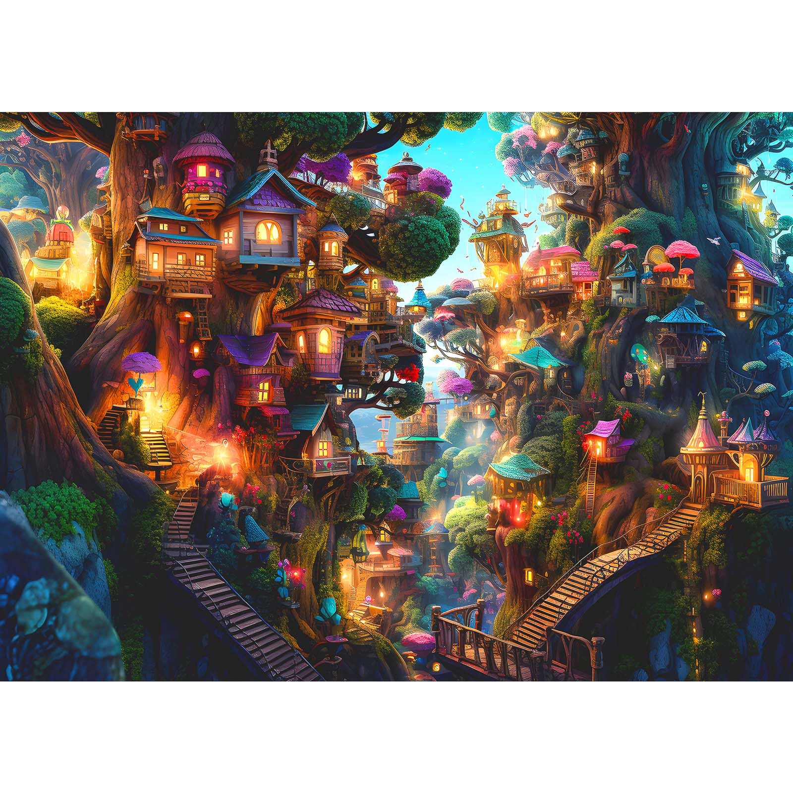 Puzzles 1000 Pieces for Adults jigsaw puzzles for adults 1000 Piece Puzzle Challenging Game for The Whole for Women, Gifts for Men, jigsaw puzzle Theme:Fantasy Tree Houses — image 1