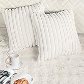 2 Pack 16x16 Pillow Cover Velvet Pillow Covers, Faux Fur Square Throw Pillow Covers for Living Room Decorations Throw Pillow Case, Throw Pillow Cover Cushion Cover for Sofa Bedroom Car, White