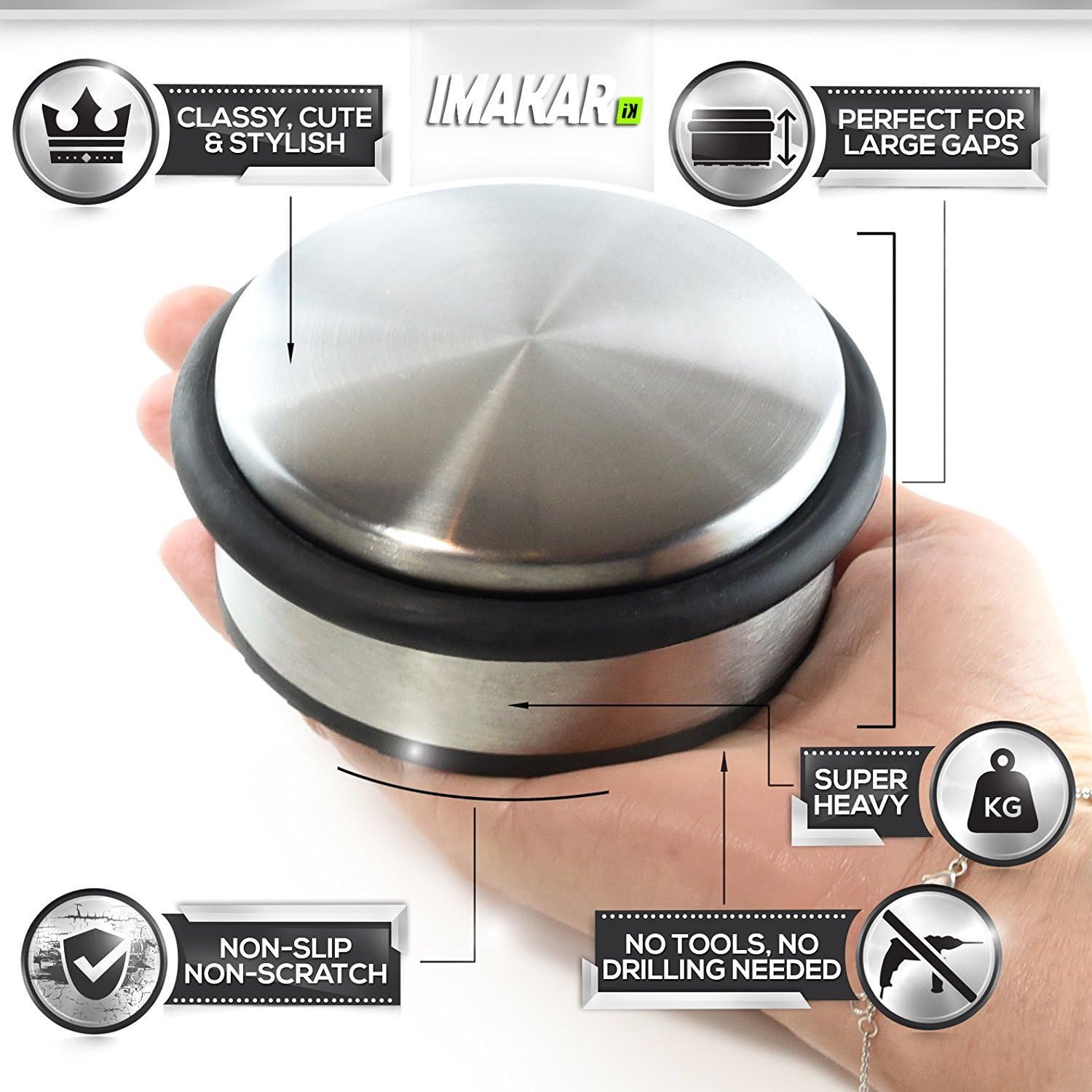 ✔ IMAKAR® Stainless Steel Door Stop (LARGE)
