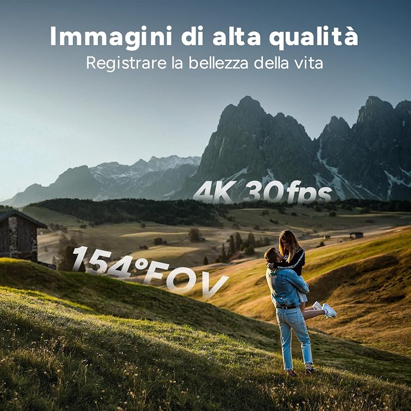 C300 Vlog Camera(64GB), Action Cam 4K 6-Assi, 7H, 154°, 30M, Nero — foto 6 di 8