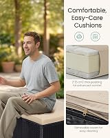 SONGMICS Garden Furniture Set PE Rattan Patio Corner Sofa With Cushions view 6