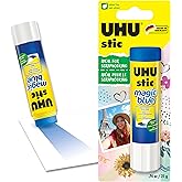 UHU Stic Magic Blue Colored Glue Stick, 21g: Solvent Free &amp; Washable &ndash; Applies Blue &amp; Dries Clear, Washable &amp; Non-Toxic &ndash; All Purpose School &amp; Craft Adhesive for Kids, Scrapbooking, Office &amp; Home Use