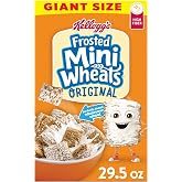 Kellogg's Frosted Mini-Wheats Original Giant Size Breakfast Cereal 29.5 oz | High Fiber, 48g Whole Grain