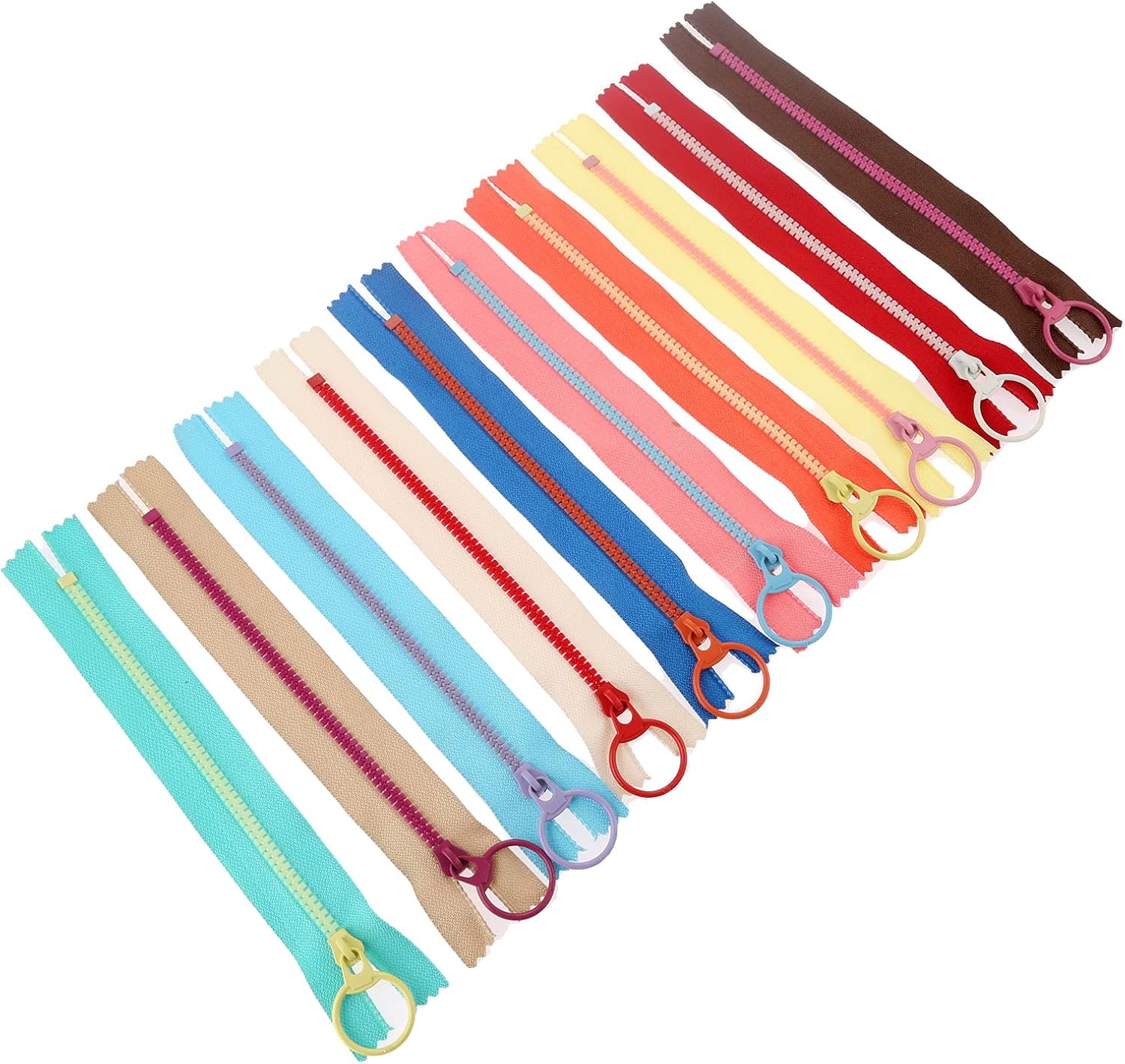 Harz Reißverschlüsse ,Multicolor Reißverschluss mit Metall Zugring für Nähen DIY Kleidung, 30mm ...