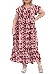 Moon Wood Women's 2025 Plus Size Casual Dress Crew