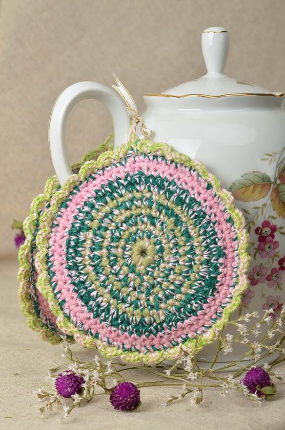 Amazon Com Stylish Handmade Pot Holder Crochet Potholder Home
