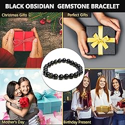 Black Obsidian Crystal Bead Bracelet – Healing