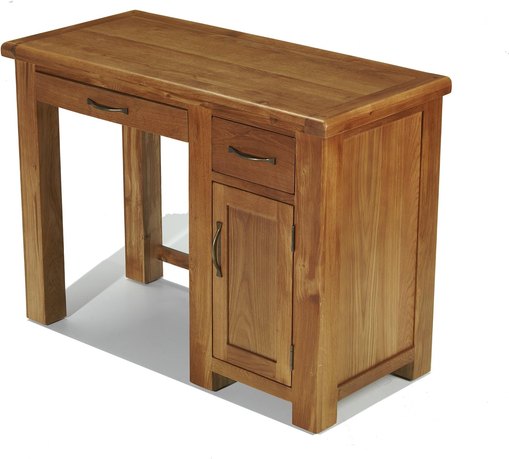 Earlsbury SOLID CHUNKY WOOD RUSTIC OAK SINGLE PEDESTAL OFFICE COMPUTER DESK