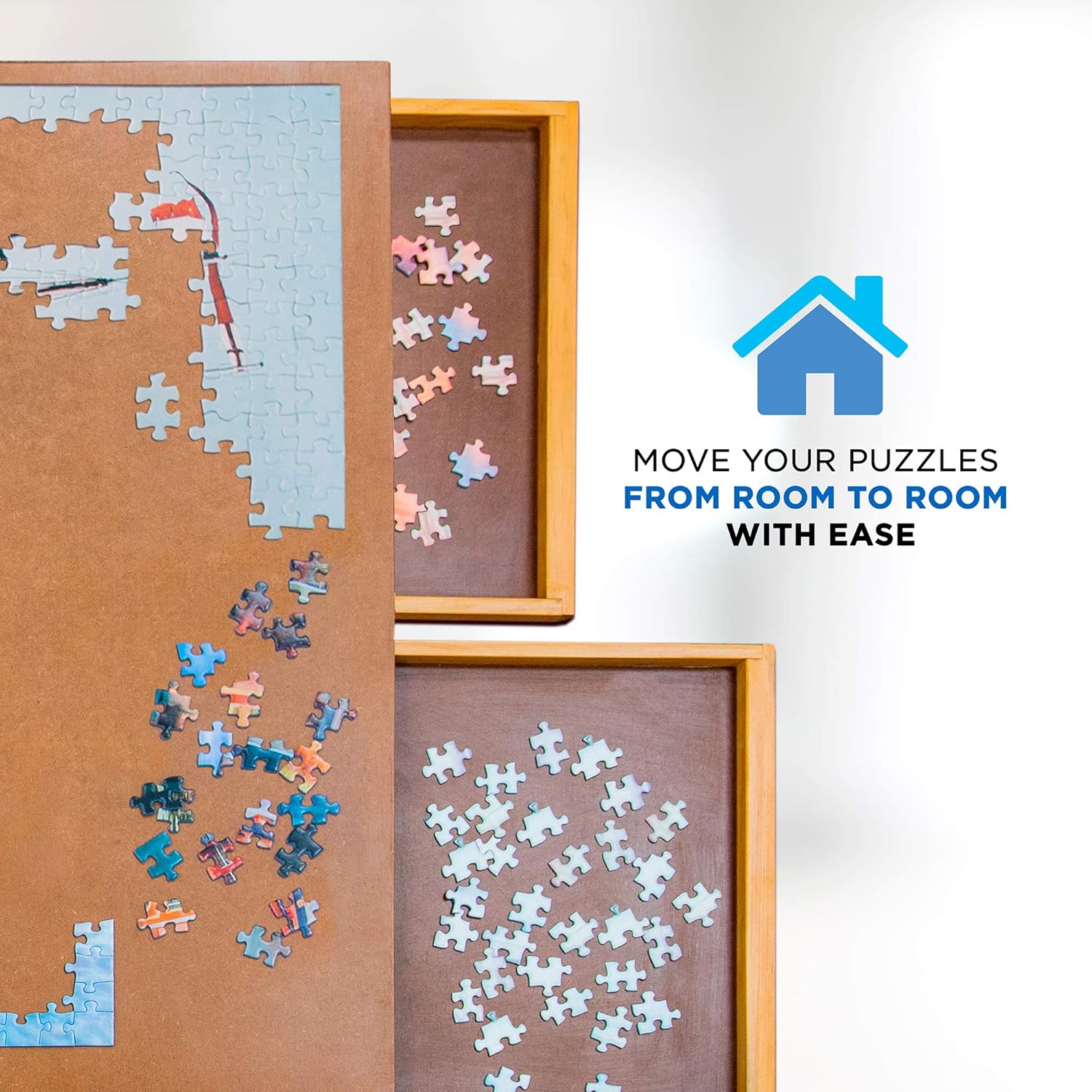 Jumbl Puzzle Board | 27” x 35” Wooden Jigsaw Puzzle Table w/ 6 Storage & Sorting Drawers | Smooth Plateau Fiberboard Work Surface & Reinforced Hardwood | for Games & Puzzles Up to 1,500 Pieces: Toys & Games