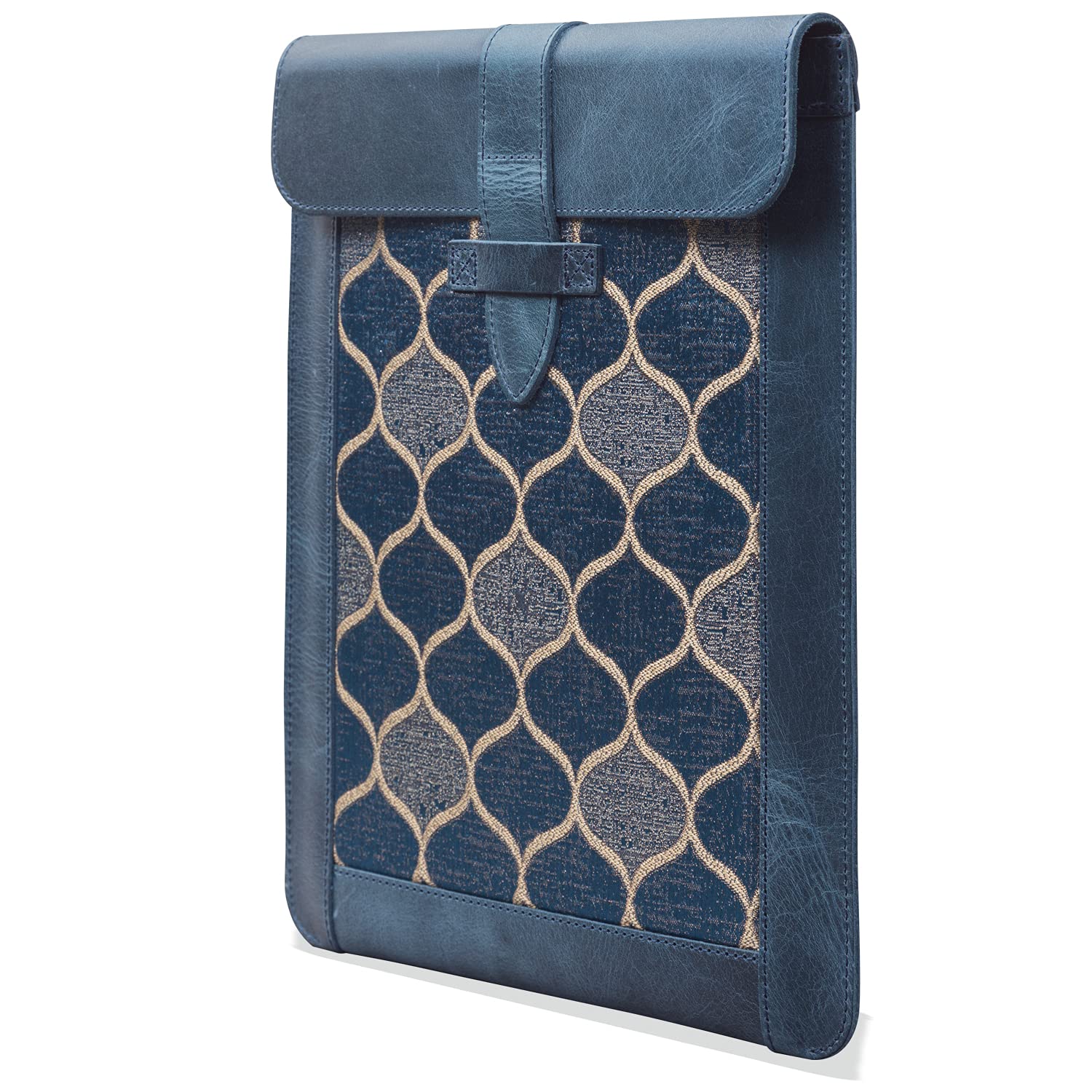 LONDO Genuine Leather Sleeve Bag for Ipad (Blue, Small)