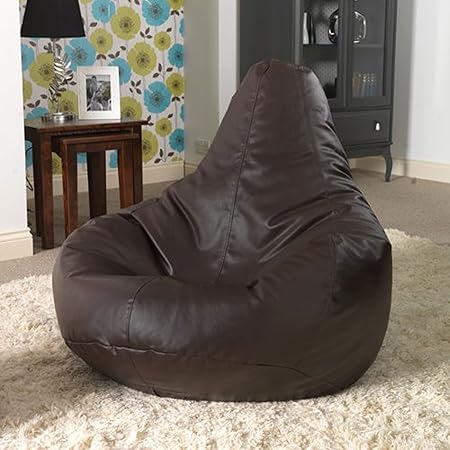 Aart Leather Recliner Bean Bag Cover with Beans XXXL - Brown