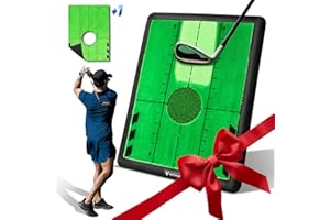 MyVoice Golf Hitting Mat Reusable & Replaceable Golf Swing Mat for Indoor/Outdoor Training Instant Swing Path Feedback for Improved Accuracy High-Density Turf with Rubber Backing for Golf Enthusiasts