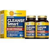 Renew Life Cleanse Smart Advanced Total Body Program, 2-Part Detox Cleanse Promotes Digestive Regularity and Supports Waste Elimination, Herbal Blend with Magnesium, Soy and gluten-free, 120 Count