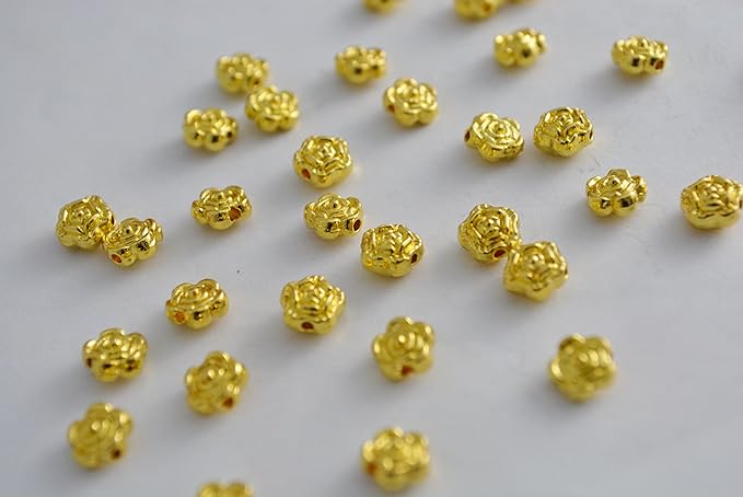Amazon ビーズクラブ ロンデル メタルビーズ 立体 薔薇 ばら ゴールド 6mm 50個 パーツ アクセサリーパーツ 通販