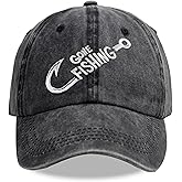 SHANVANKE Gone Fishing Hats for Men Women, Adjustable Cotton Embroidered Baseball Cap