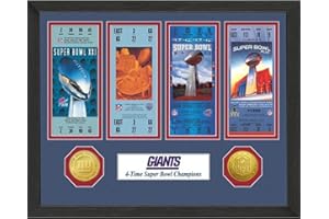 Highland Mint New York Giants Super Bowl Ticket Collection Wall Frame