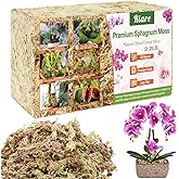 Riare 2.2 LB Premium Sphagnum Moss for Plants- 40QT Natural Long Fibered Sphagnum Peat Moss for Plants Indoor, Succulent Orch