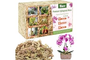 Riare 2.2 LB Premium Sphagnum Moss for Plants- 40QT Natural Long Fibered Sphagnum Peat Moss for Plants Indoor, Succulent Orchid Potting Mix for Orchids Carnivorous, Succulent and Reptiles