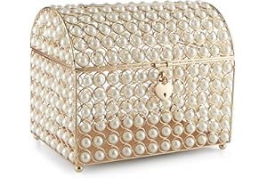 MOLIGOU Elegant Wedding Card Box with Heart Lock, Card Holder Box, Envelope Gift Card Holder Box for Wedding Reception