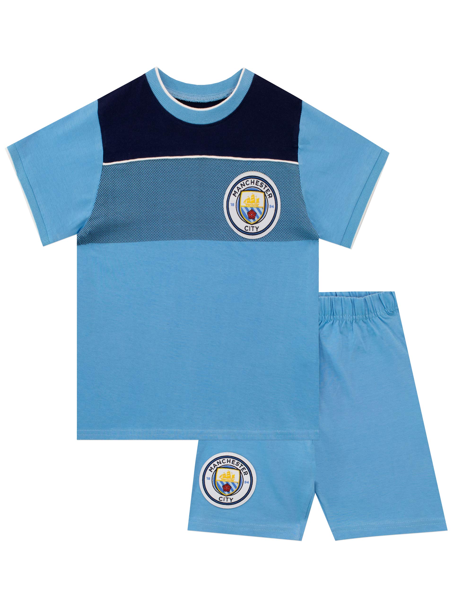 MANCHESTER CITY FC Boys Short Pyjamas Blue 3-4 Years