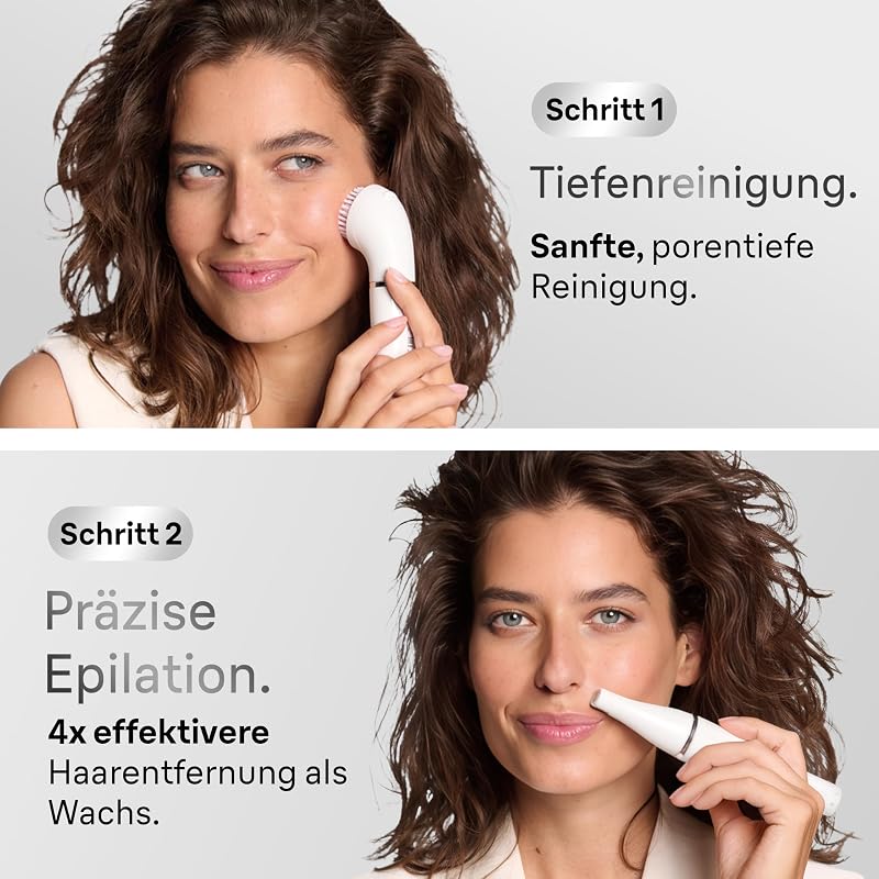 Gesichtsepilierer Damen FaceSpa, Wasserdicht, SE851V, Weiß/Bronze
