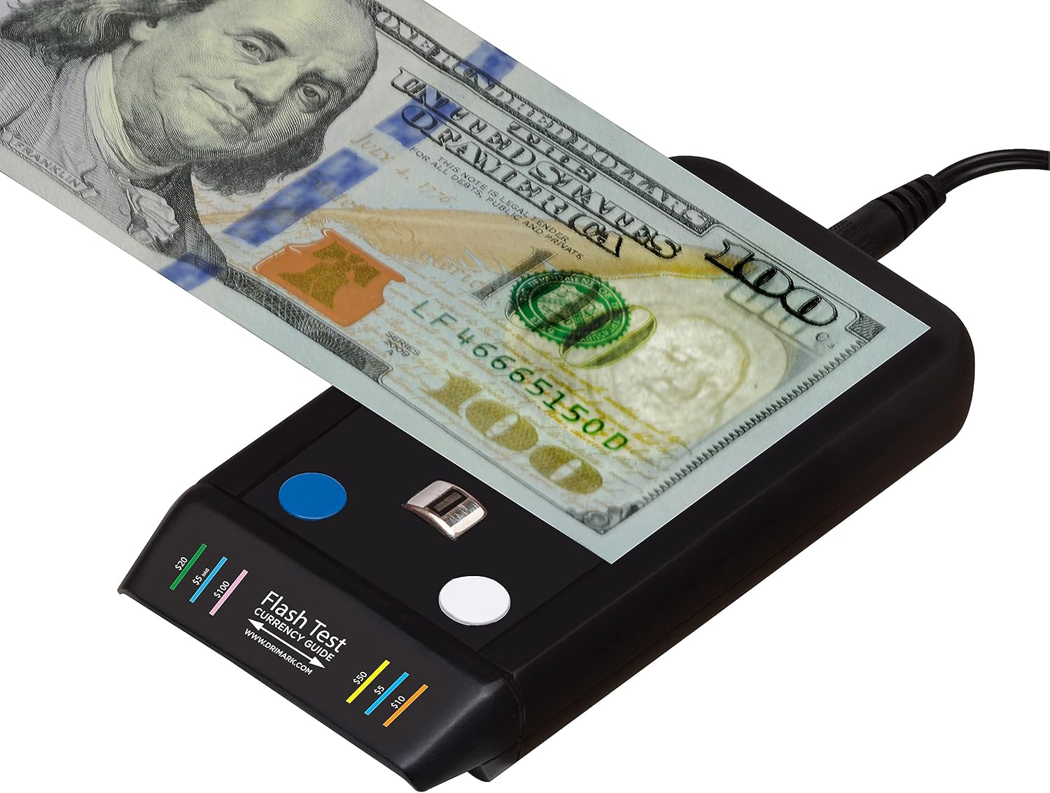 Dri Mark Flash Test Counterfeit Bill Detector, Smallest, Easiest Money Checker, Fake Currency Detection Machine, Ink, UV, and Watermark Flashtest : Office Products
