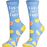 Cool Socks, Cute Fuck Off Socks for Women, Funny Novelty Curse Word Themes