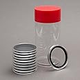(1) Airtite Coin Holder Storage Container & (10) Black Ring 32mm Air-tite Coin Holder Capsules for 1oz American Gold Eagles and 1oz Gold Krugerrands & Kangaroos