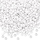 GMMA 1000 Pcs White Pony Beads for Jewelry Making - Christmas & Friendship Bracelets, DIY Bracelet & Necklace - 6x9mm