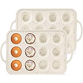 POSOSTO 2Pack Silicone Muffin Pan For Baking With Metal Reinforced Frame, 12 Cup Regular Size Nonstick Cupcake Pan, BPA Free Silicone Muffin Tray, Cupcake Baking Pan Molds for Oven