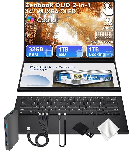 Amazon.com: ASUS Zenbook Duo 2-in-1 AI Laptop, Dual 14