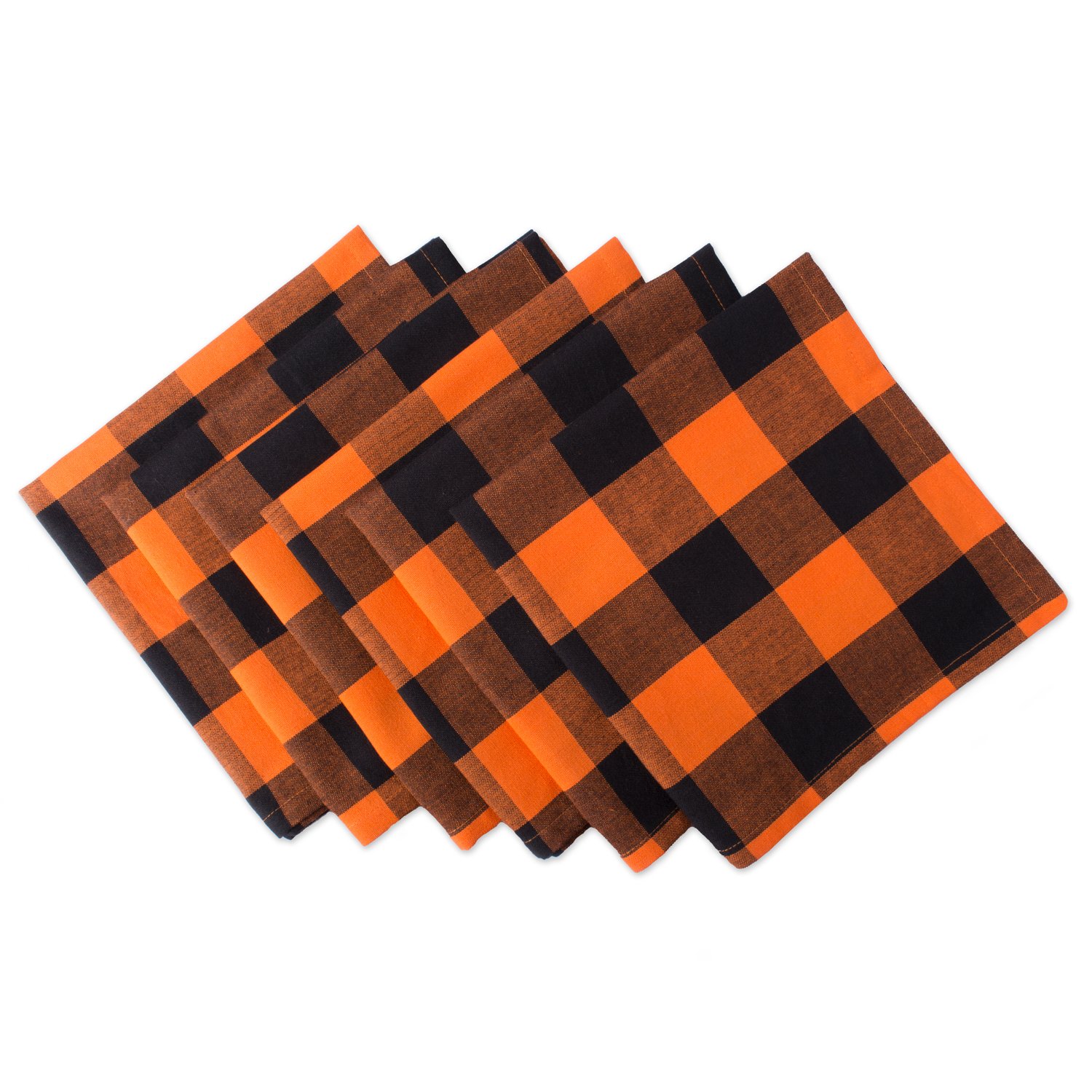 DII Buffalo Check Collection, Classic Farmhouse Tabletop Set, Napkin Set, 20x20, Orange & Black, 6 Piece — image 1