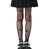 LOLANTA Girls Sparkle Tights 2 Pack Fishnet Rhinestone Stockings for Kids Glitter Shimmer Mesh Pantyhose