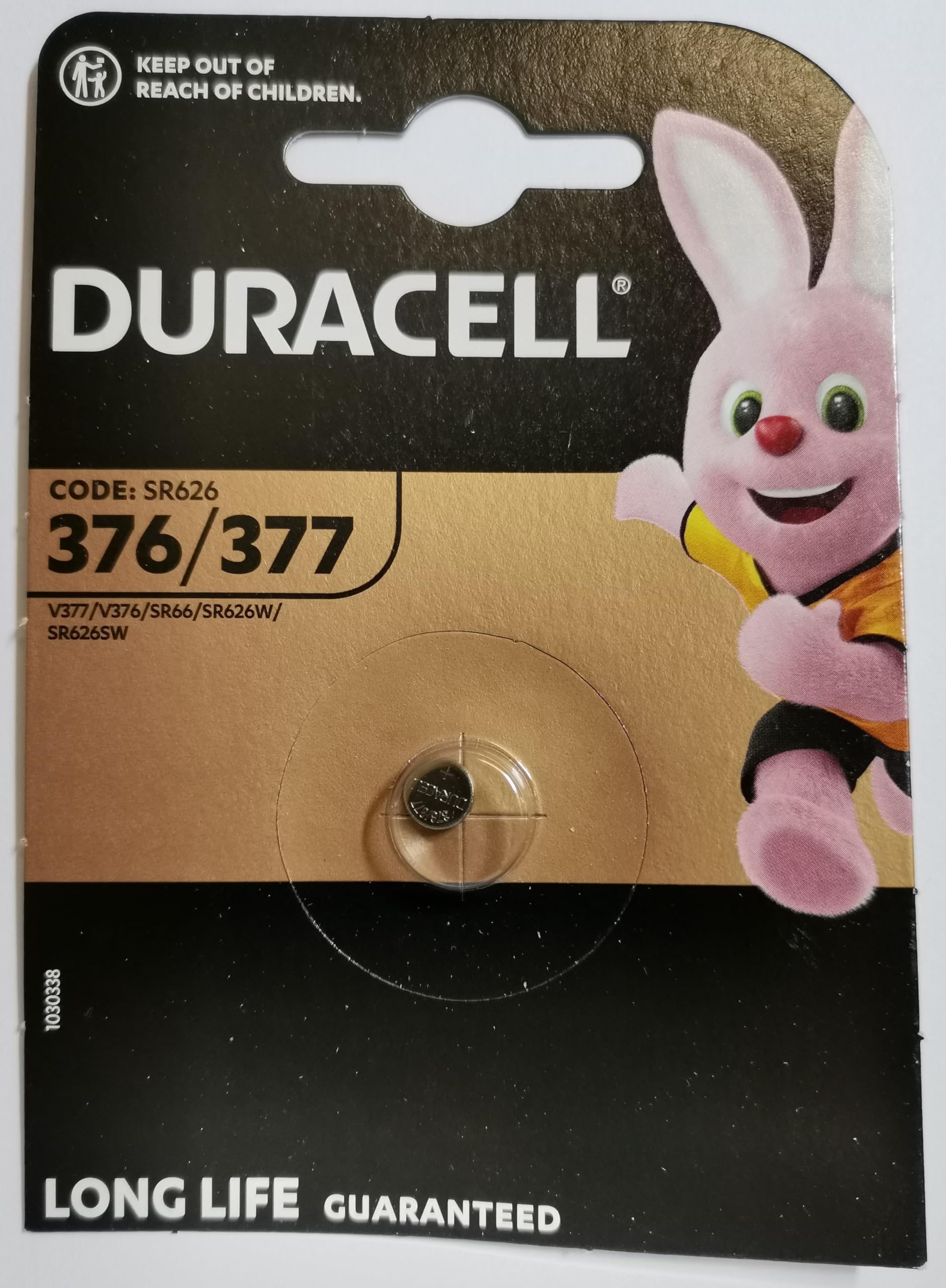 Duracell 377 SR626SW SB-AW AG4 1.55v Silver Oxide Watch Battery